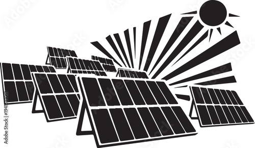 Solar panels generating clean energy from the sun's rays