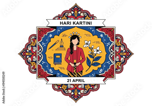 Kartini Day Celebration with Indonesian Woman in Traditional Attire.