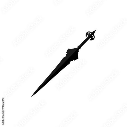 Sword vector icon isolated on white background.