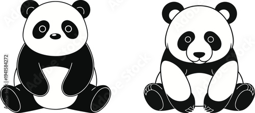 Cute Panda Cartoon Vector Illustration