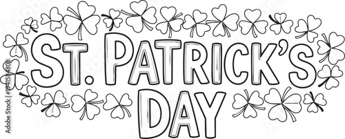 St patricks day celebration with shamrocks and text