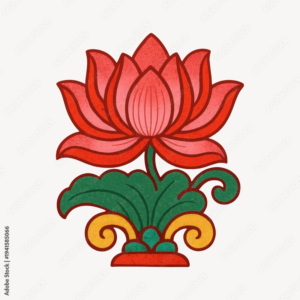 Fototapeta premium Vibrant lotus floral design