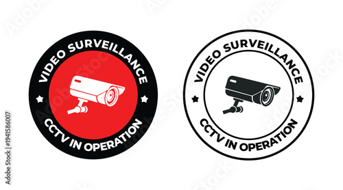 CCTV Surveillance in Operation Warning Sign – Security Camera Monitoring Notice Sticker