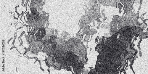 Abstract grayscale image with swirling organic forms and a speckled texture, creating a unique visual for backgrounds, art, or conceptual designs