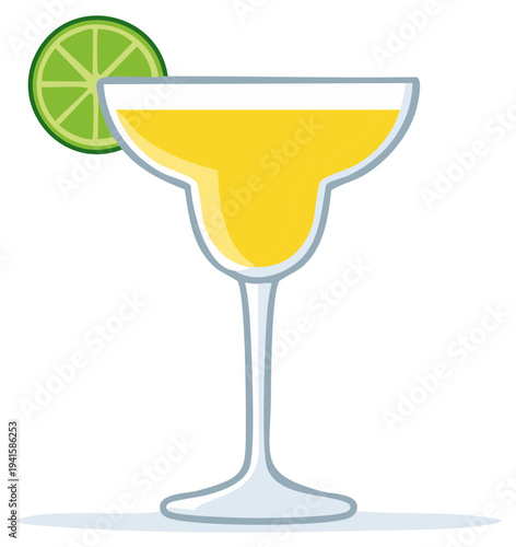 Refreshing Margarita Cocktail with Lime Garnish