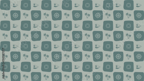 Nautical Adventure Freehand Checkered Seamless Pattern