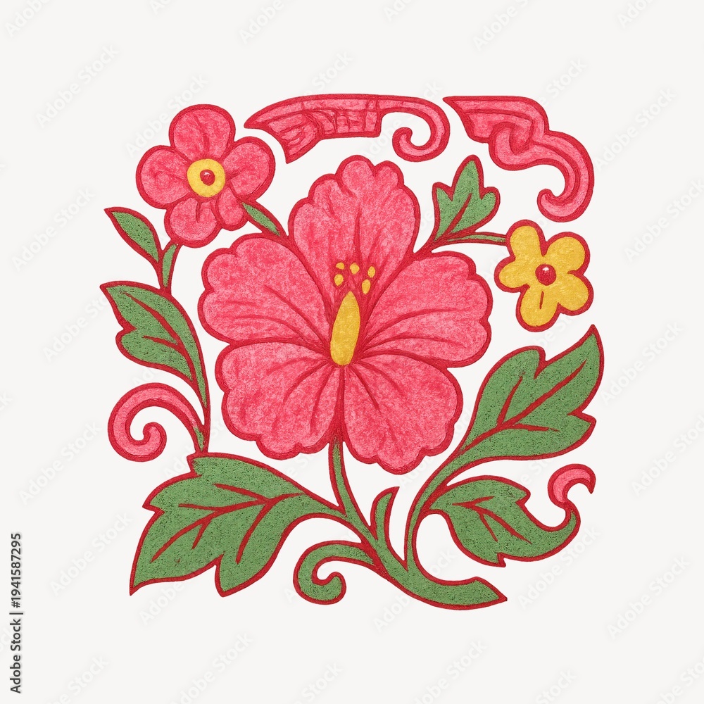 Fototapeta premium Vibrant floral design illustration