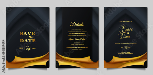 luxury wedding invitation cards set