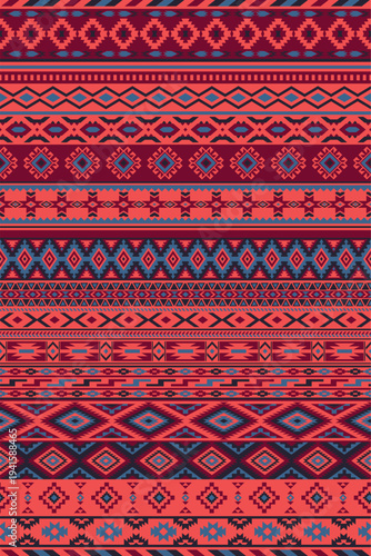 Native American traditional fabric wallpaper abstract vintage vector seamless pattern for shirt sweater fabric wrapping carpet rug tablecloth pillow 
