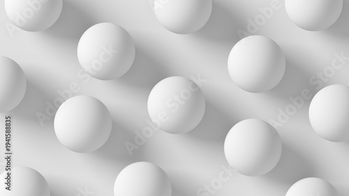White spheres. 3d illustration.