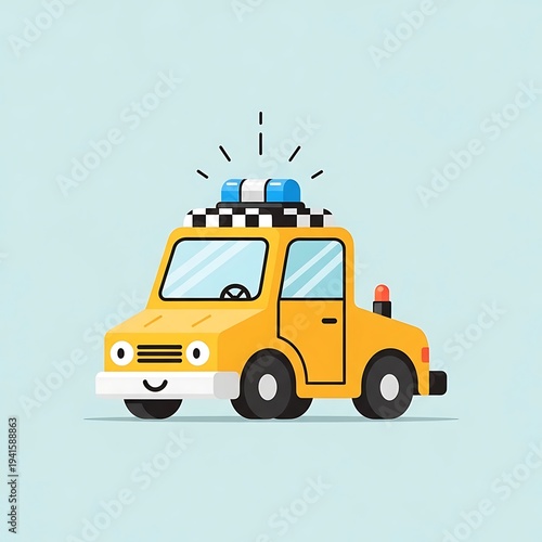 Wallpaper Mural Yellow Taxi Cab with Checkered Pattern. Torontodigital.ca