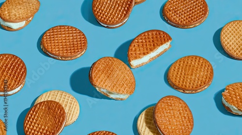 vanilla wafers on a blue background