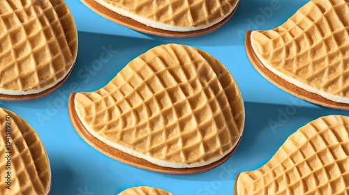 vanilla wafers on a blue background