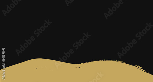 Luxury black and gold abstract wave background, textured brush stroke bottom
