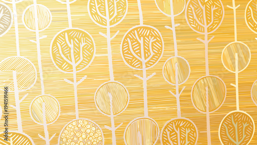 Vector yellow leaf pattern background illustration