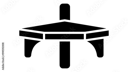 Black silhouette of a modern corner wall shelf for storage and display purposes