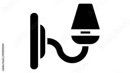 Black silhouette of an antique decorative wall mounted lighting fixture