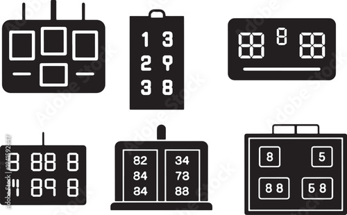 Scoreboard icon set. vector collection of sport scoreboards for various games and competitions