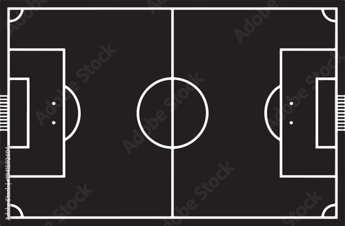 Soccer field top view empty realistic detailed football pitch professional game stadium