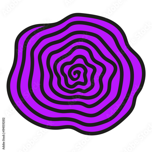 Принти на полотні Simple uneven purple and black spiral design element