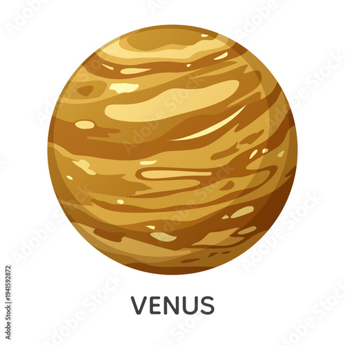 Venus planet vector illustration. Solar system space object