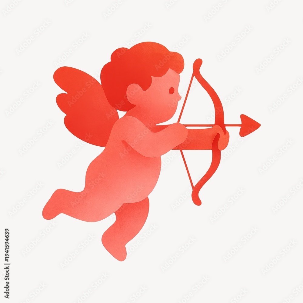 Obraz premium Cherubic archer with heart.