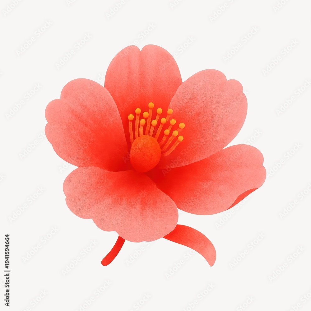 Obraz premium Vibrant red flower illustration