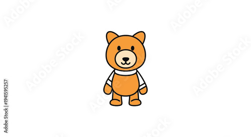 Adorable cartoon bear character illustration on white background.