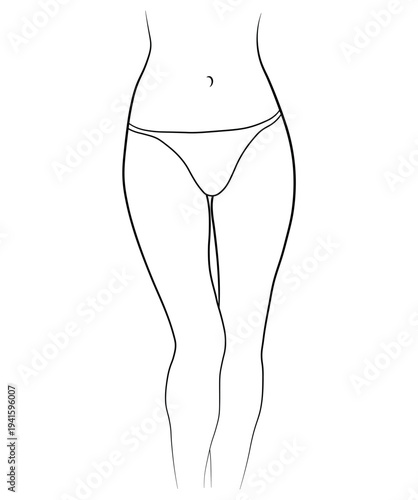 panties woman bikini swimsuit body hand drawing