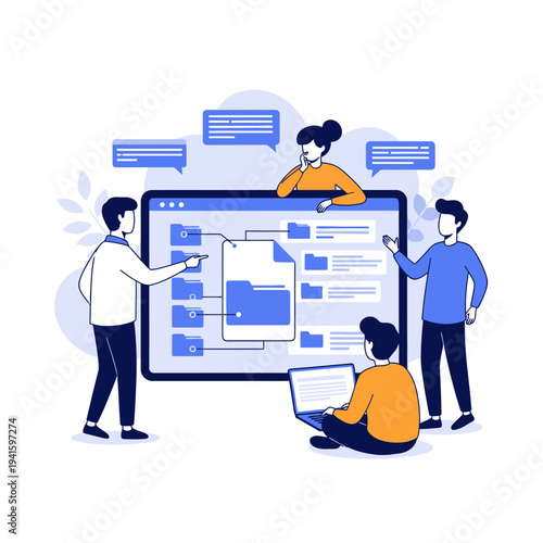 Team Collaborating on Webpage Design Project.