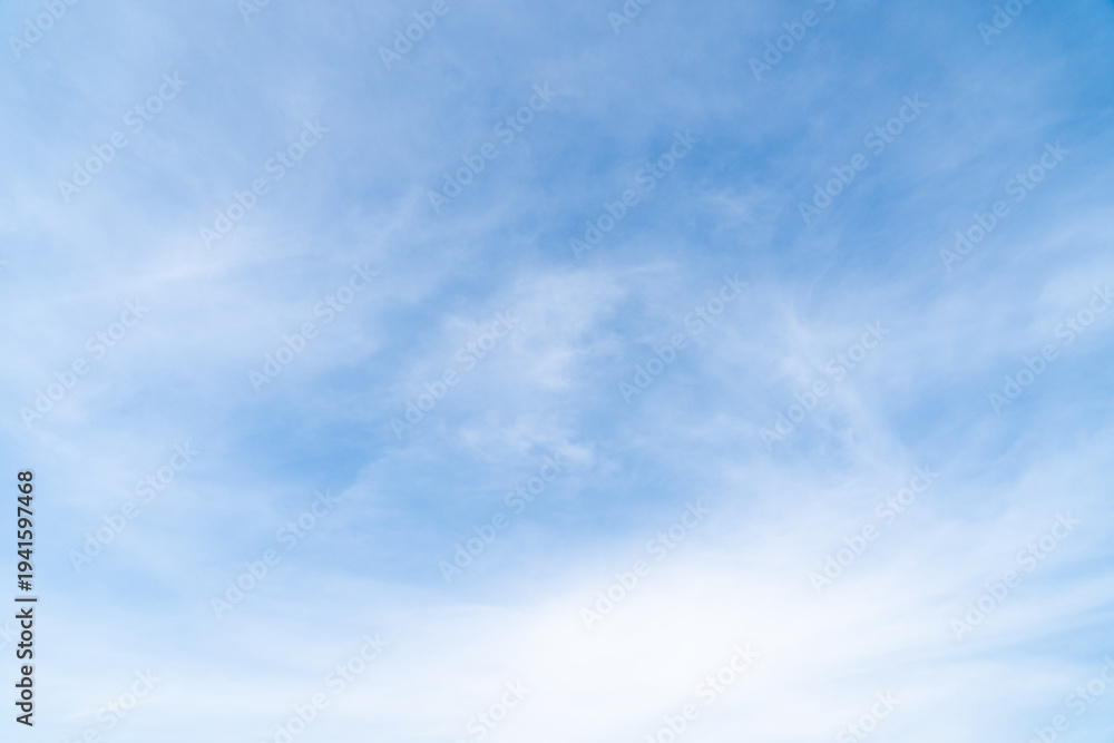 Fototapeta premium Clear blue color sky with white cloud background