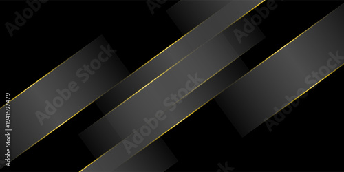 Gold light line shadow dark grey luxury background.eps 10.