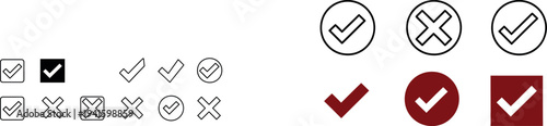 Checkmarks and cross symbols
