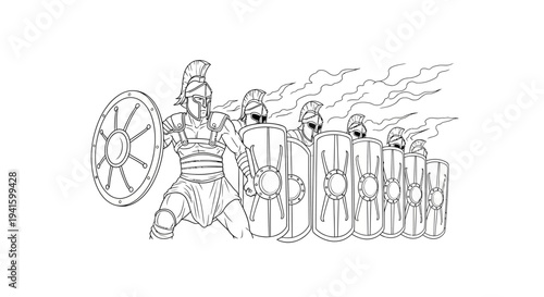 Roman Legionaries Marching with Shields and Spears