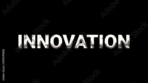 Silver effect 3d color text innovation