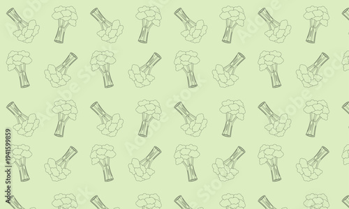 Seamless pattern with broccoli  for packaging, children's wallpaper and fabric, covers, pages.