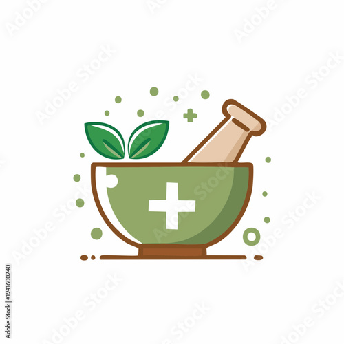 Traditional Medicine Mortar and Pestle for Natural Remedy Pharmacy