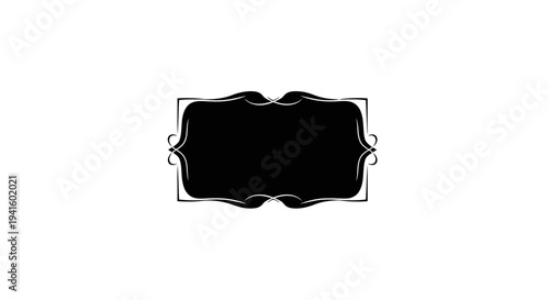 Decorative ornamental frame, simple black and white illustration