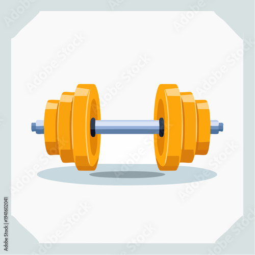 Heavy Duty Yellow Dumbbell Icon for Strength Training and Fitness Programs