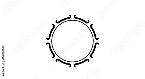 Circular decorative frame with ornate detailing