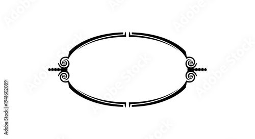 Elegant Oval Frame with Swirl Ornaments