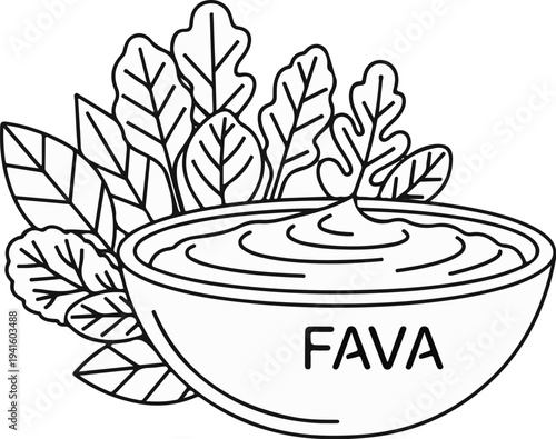 A bowl of creamy dip topped with swirls and surrounded by fresh green leaves