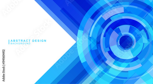 サークルと斜線で組み合わせた青色の抽象的な背景素材
