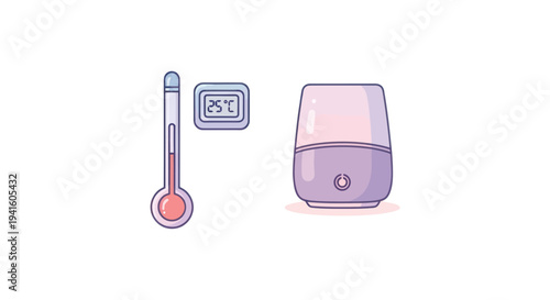 Digital Thermometer and Humidifier for Home Comfort.