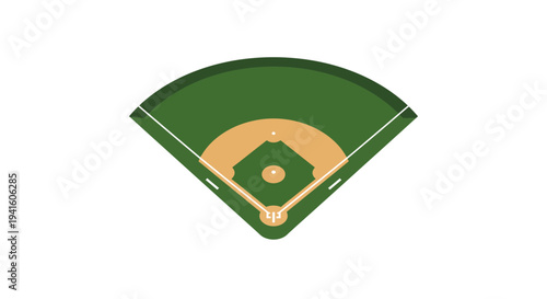 Top View of a Baseball Field Diamond