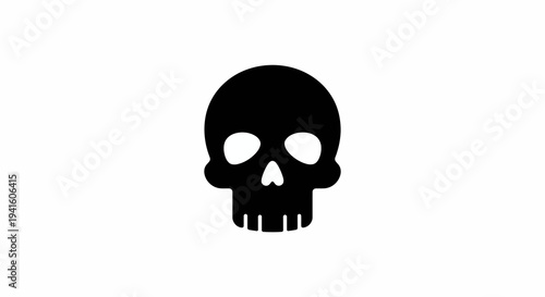 Stylized Human Skull Head Graphic Element