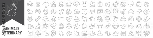 Animals & Veterinary Line Icons