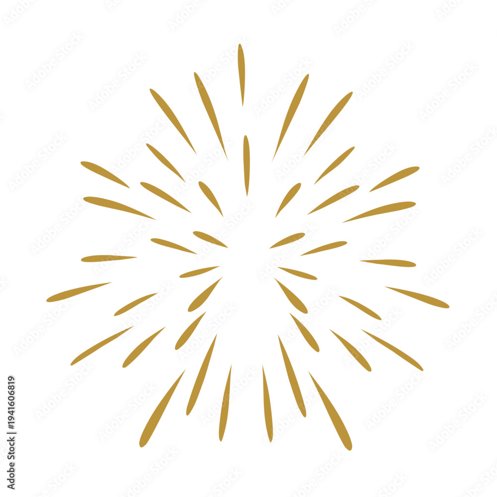 Obraz premium Golden fireworks vector