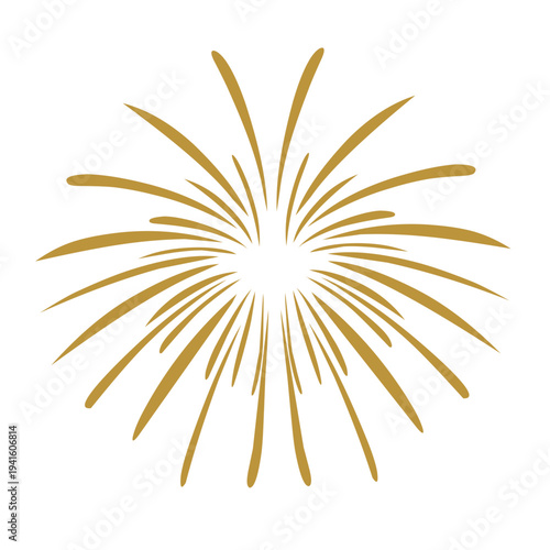 Golden fireworks vector