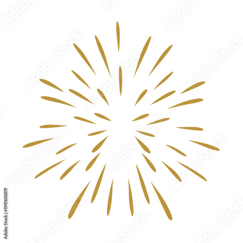Golden fireworks vector